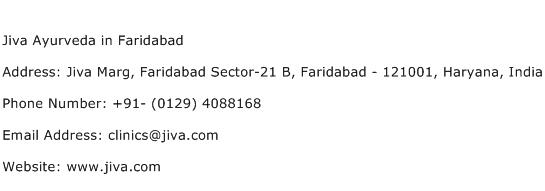 Jiva Ayurveda in Faridabad Address Contact Number