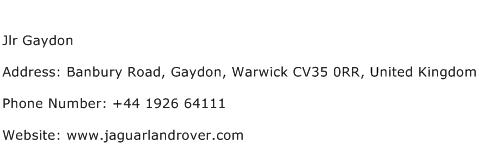 Jlr Gaydon Address Contact Number