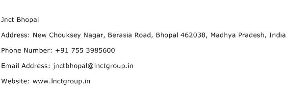 Jnct Bhopal Address Contact Number