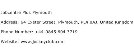 Jobcentre Plus Plymouth Address Contact Number
