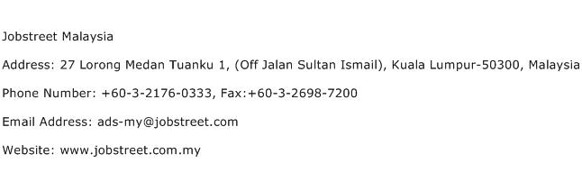 Jobstreet Malaysia Address Contact Number