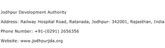 Jodhpur Development Authority Address Contact Number