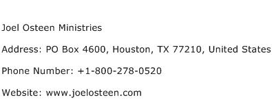 Joel Osteen Ministries Address Contact Number