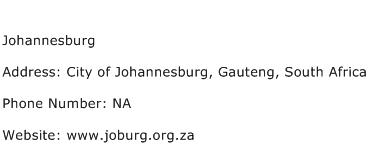 Johannesburg Address Contact Number