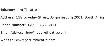 Johannesburg Theatre Address Contact Number