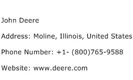 John Deere Address Contact Number