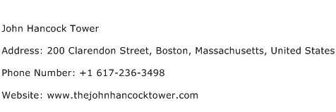 John Hancock Tower Address Contact Number