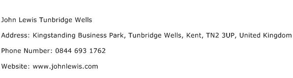 John Lewis Tunbridge Wells Address Contact Number