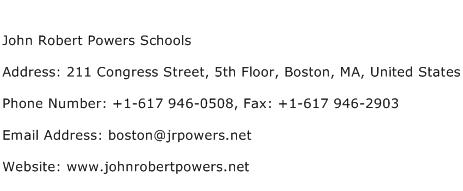 John Robert Powers Schools Address Contact Number
