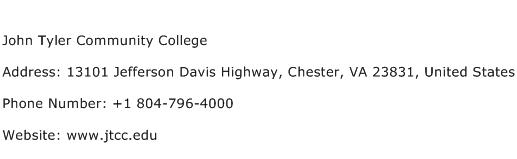 John Tyler Community College Address Contact Number