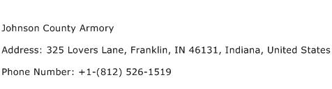 Johnson County Armory Address Contact Number