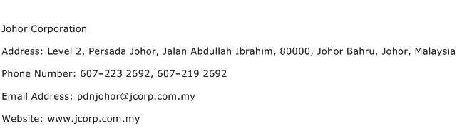 Johor Corporation Address Contact Number