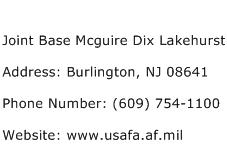 Joint Base Mcguire Dix Lakehurst Address Contact Number