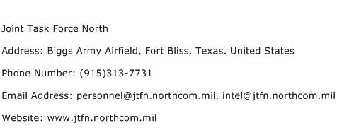 Joint Task Force North Address Contact Number
