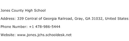 Jones County High School Address Contact Number
