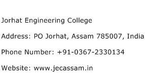 Jorhat Engineering College Address Contact Number
