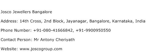 Josco Jewellers Bangalore Address Contact Number