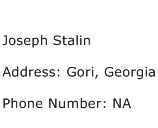 Joseph Stalin Address Contact Number