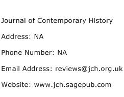 Journal of Contemporary History Address Contact Number