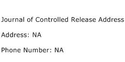 Journal of Controlled Release Address Address Contact Number