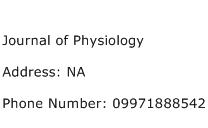 Journal of Physiology Address Contact Number