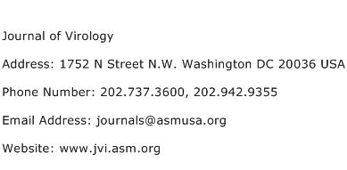 Journal of Virology Address Contact Number