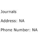 Journals Address Contact Number