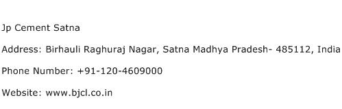 Jp Cement Satna Address Contact Number