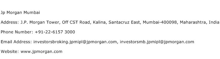 Jp Morgan Mumbai Address Contact Number