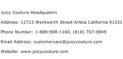 Juicy Couture Headquaters Address Contact Number