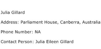 Julia Gillard Address Contact Number