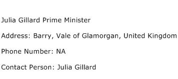 Julia Gillard Prime Minister Address Contact Number