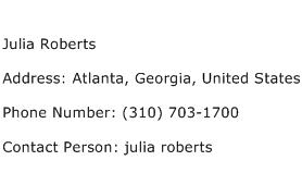 Julia Roberts Address Contact Number