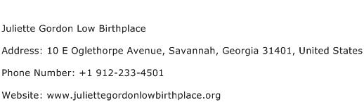Juliette Gordon Low Birthplace Address Contact Number