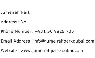 Jumeirah Park Address Contact Number