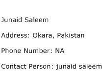 Junaid Saleem Address Contact Number