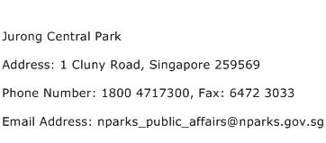 Jurong Central Park Address Contact Number