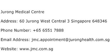 Jurong Medical Centre Address Contact Number