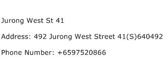 Jurong West St 41 Address Contact Number