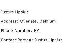 Justus Lipsius Address Contact Number