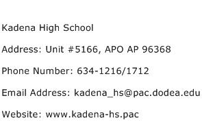 Kadena High School Address Contact Number