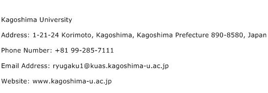 Kagoshima University Address Contact Number