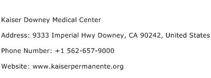 Kaiser Downey Medical Center Address Contact Number