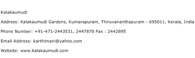 Kalakaumudi Address Contact Number