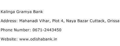 Kalinga Gramya Bank Address Contact Number