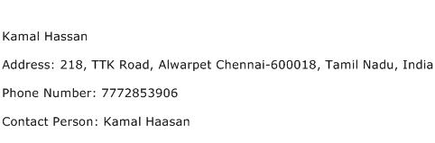Kamal Hassan Address Contact Number