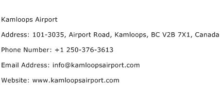 Kamloops Airport Address Contact Number