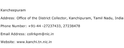 Kancheepuram Address Contact Number