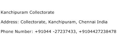 Kanchipuram Collectorate Address Contact Number
