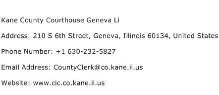 Kane County Courthouse Geneva Li Address Contact Number